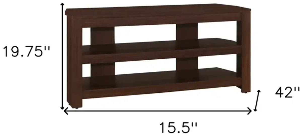 Particleboard Open Shelving TV Stand - Dark Brown