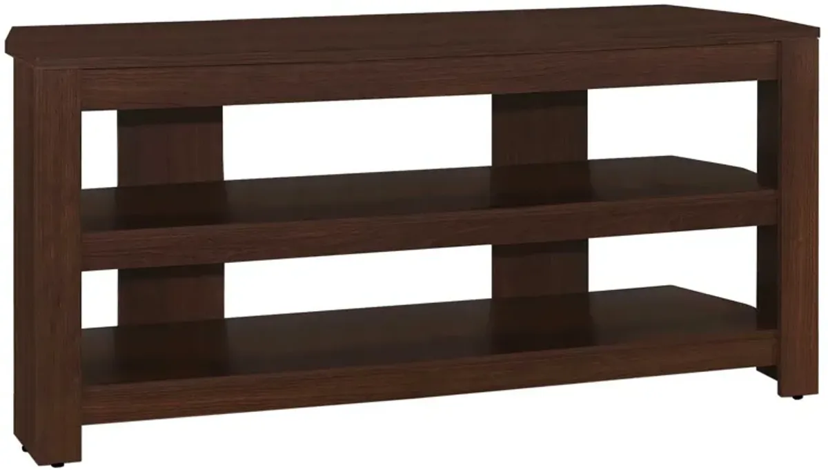 Particleboard Open Shelving TV Stand - Dark Brown