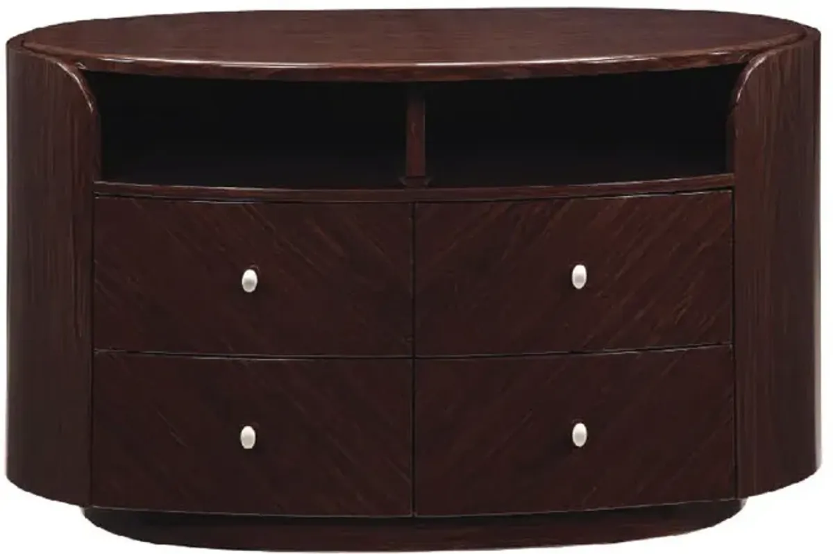 Cabinet Enclosed Storage TV Stand - Dark Brown