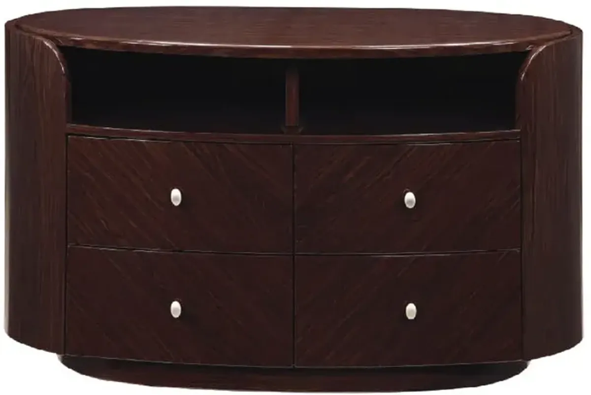 Cabinet Enclosed Storage TV Stand - Dark Brown