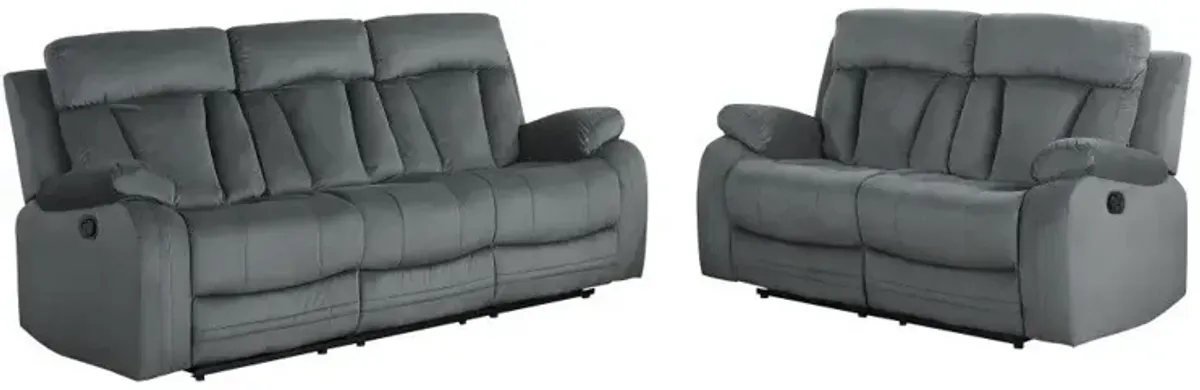 2 Piece Five Person Microsuede Indoor Seating Set - Gray