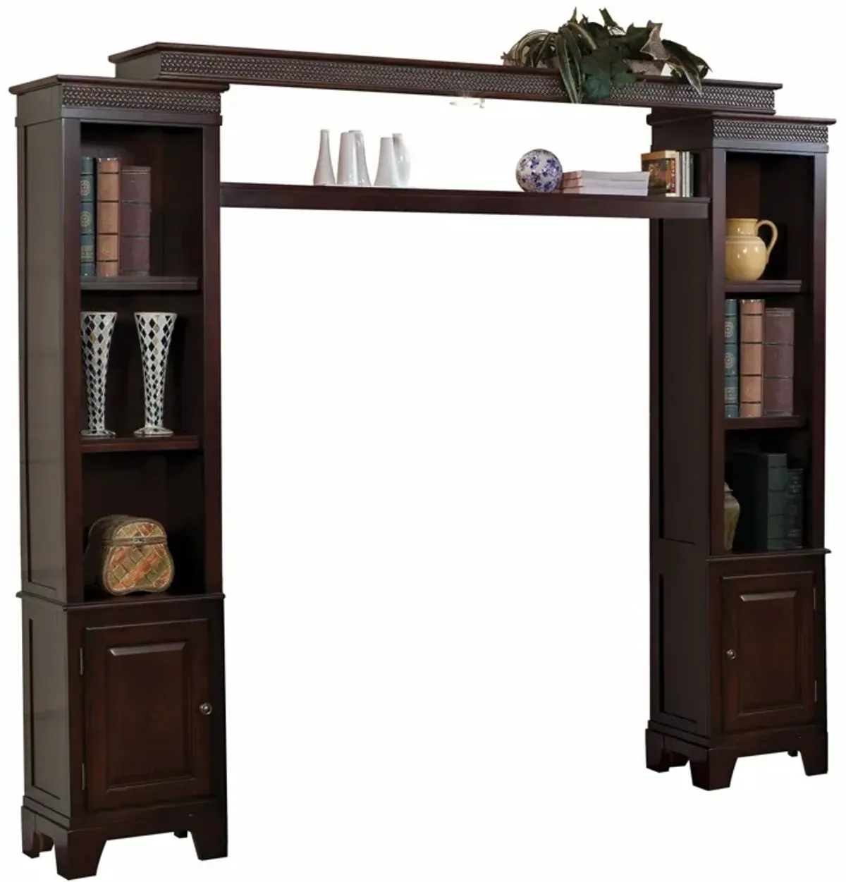 Modern Wood Entertainment Center - Dark Brown