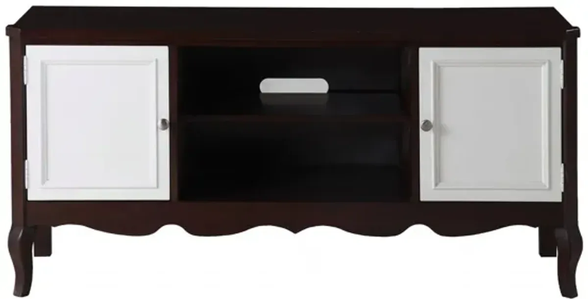 Wood TV Stand - Walnut White