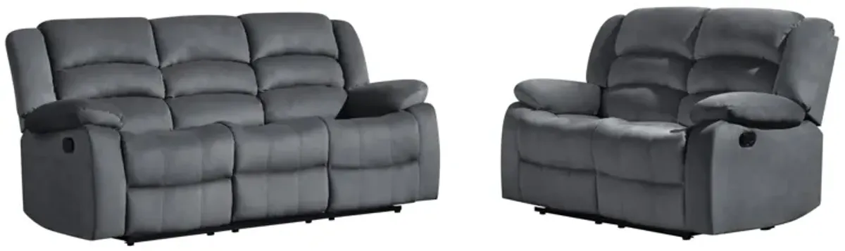 2 Piece Microsuede Indoor Five Person Seating Set - Gray