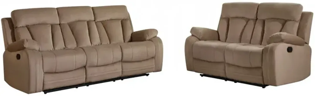 2 Piece Indoor Five Person Seating Set Microsuede - Beige