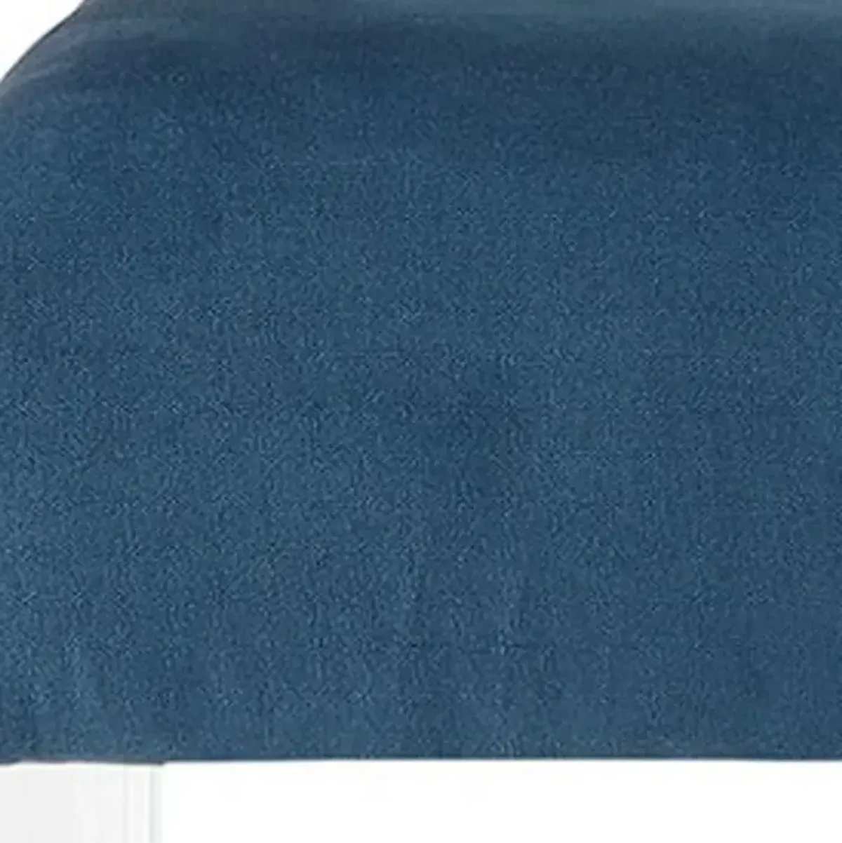 Upholstered Polyester Blend Bench - Teal Blue / Clear