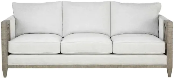 Fabric Sofa With Black And Gray Legs - White