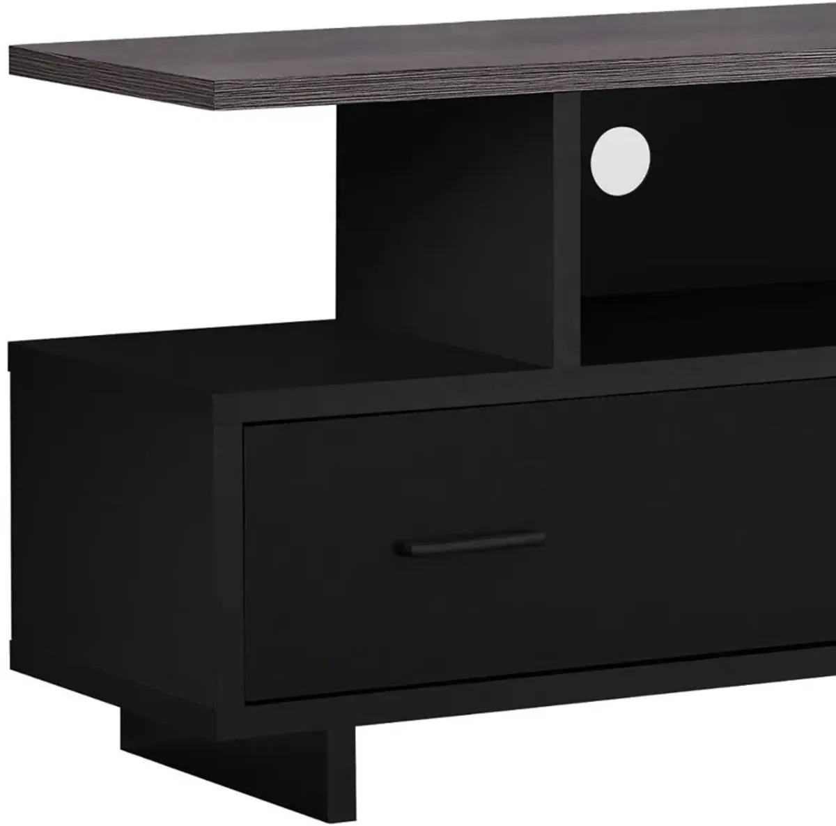 Top With Storage TV Stand - Black Gray