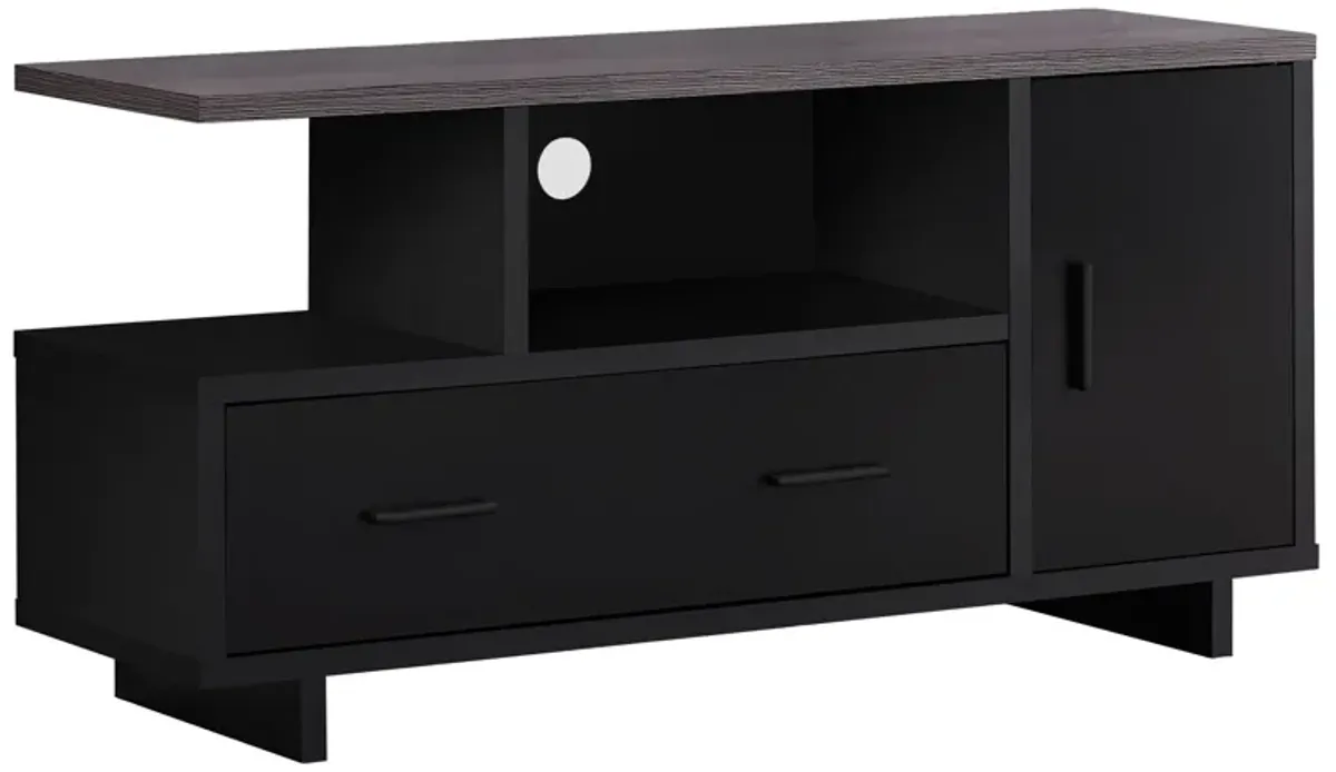 Top With Storage TV Stand - Black Gray