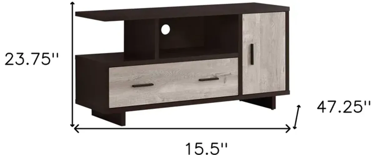 Cabinet Enclosed Storage, TV Stand - Brown