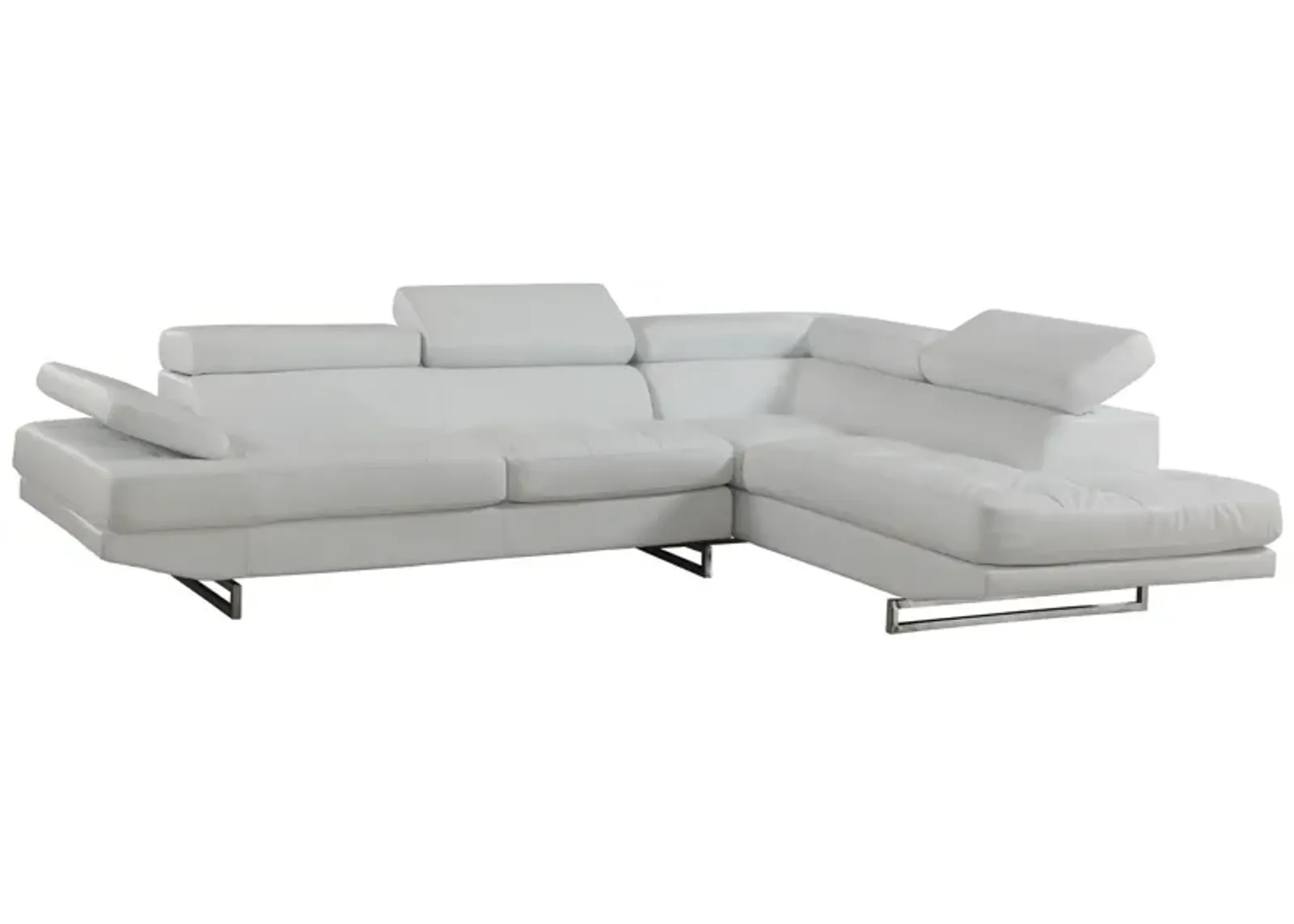 Leather L Shaped Two Piece Corner Sectional - Gray