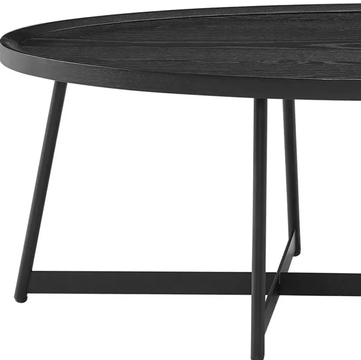 Metal Oval Coffee Table - Black