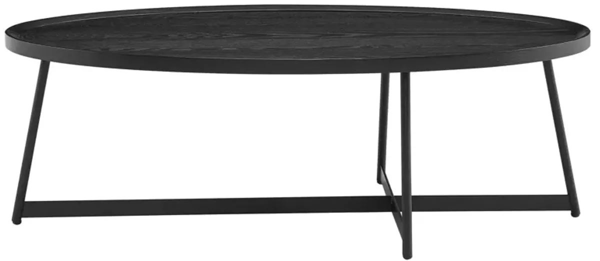 Metal Oval Coffee Table - Black