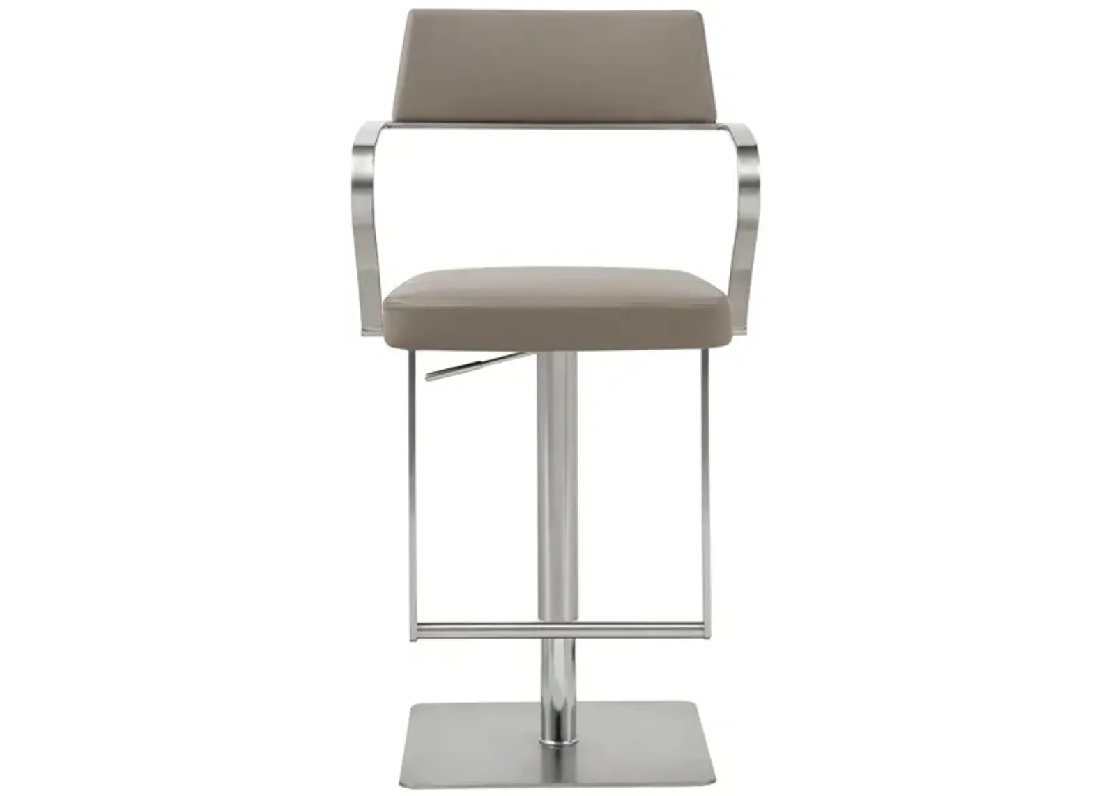 Stainless Steel Bar Chair - Taupe / Silver