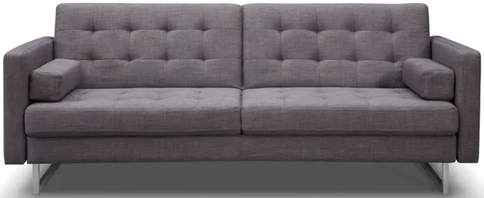 Fabric Sofa With Silver Legs - Gray