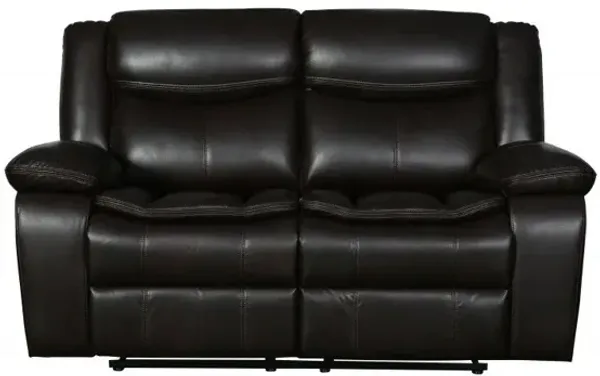 Faux Leather Love Seat Manual Reclining - Brown