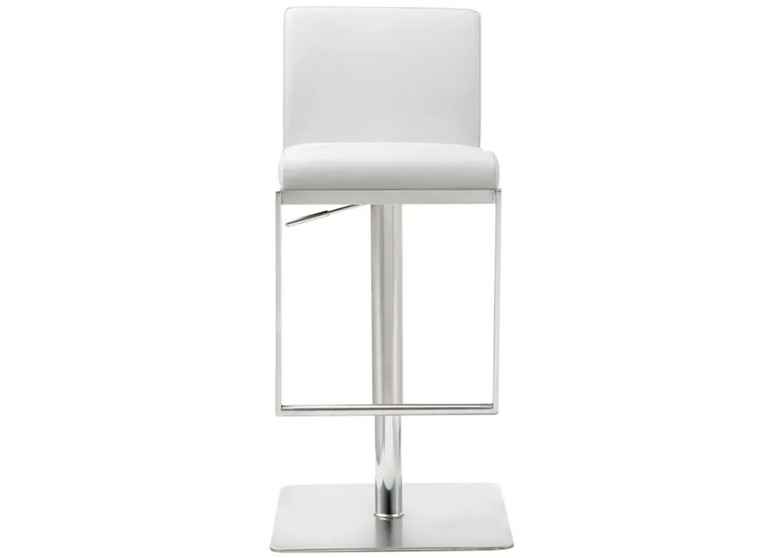 Stainless Steel Bar Chair - White / Silver