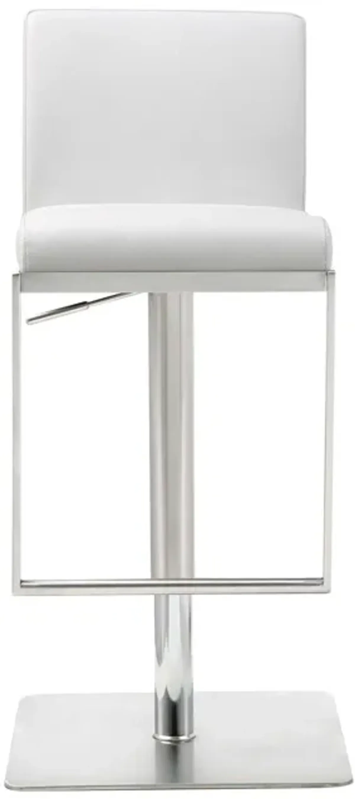 Stainless Steel Bar Chair - White / Silver