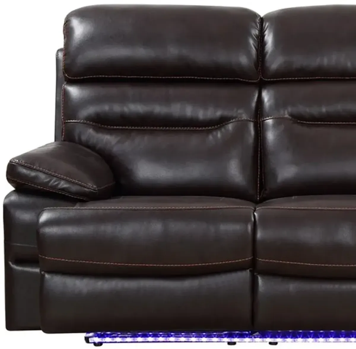 Faux Leather Usb Sofa With Black Legs - Gray