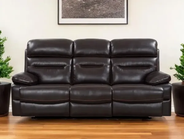 Black Legs Sofa Faux Leather - Brown