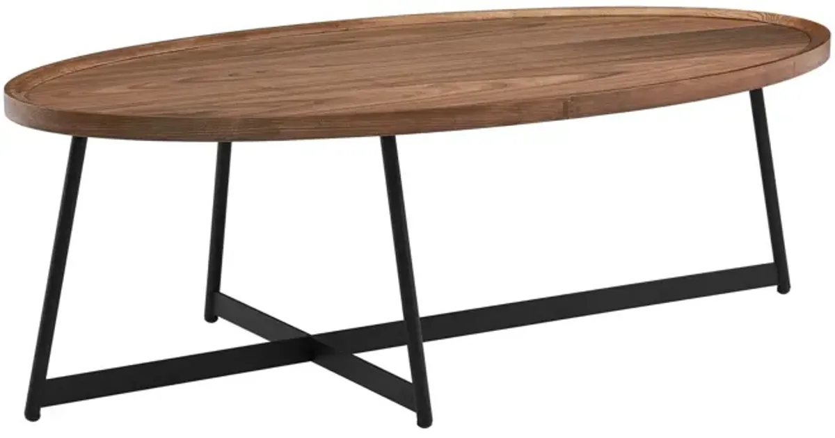 Metal Oval Coffee Table - Brown / Black