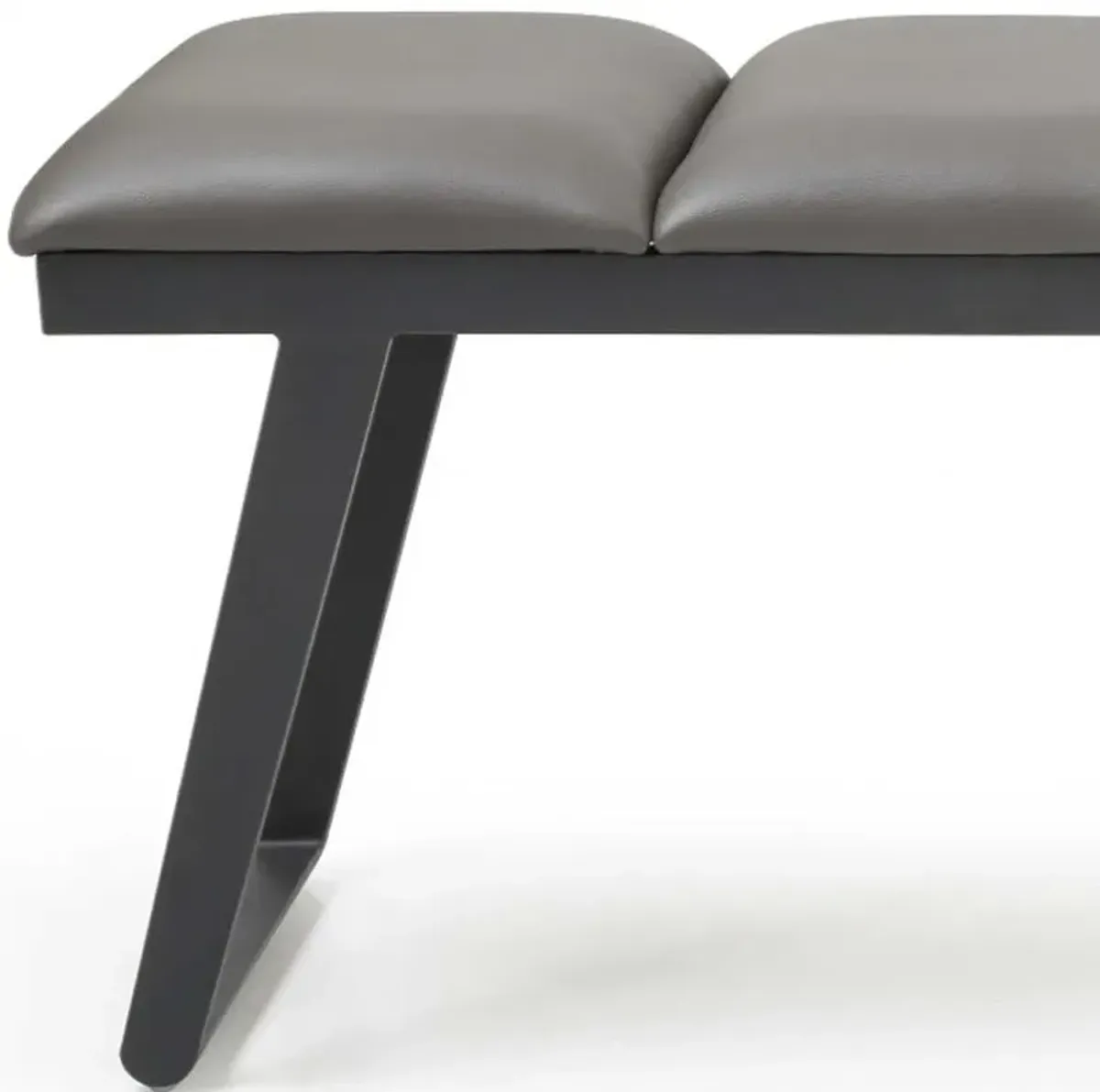 Faux Leather Upholstered Bench - Gray