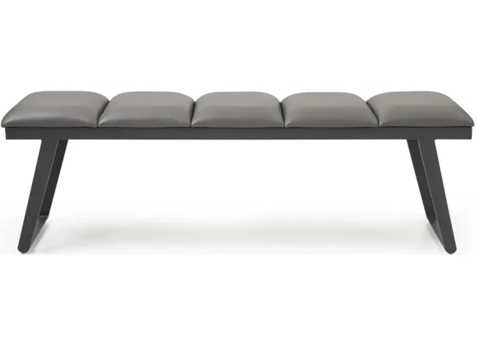 Faux Leather Upholstered Bench - Gray