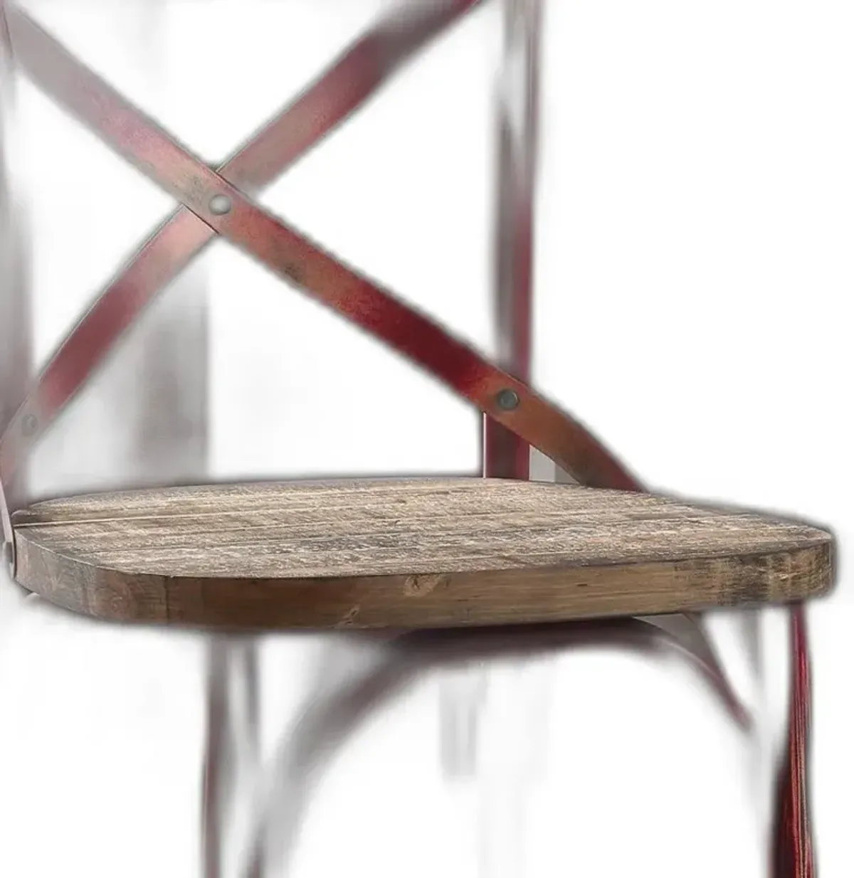 Iron Bar Chair - Brown / Red