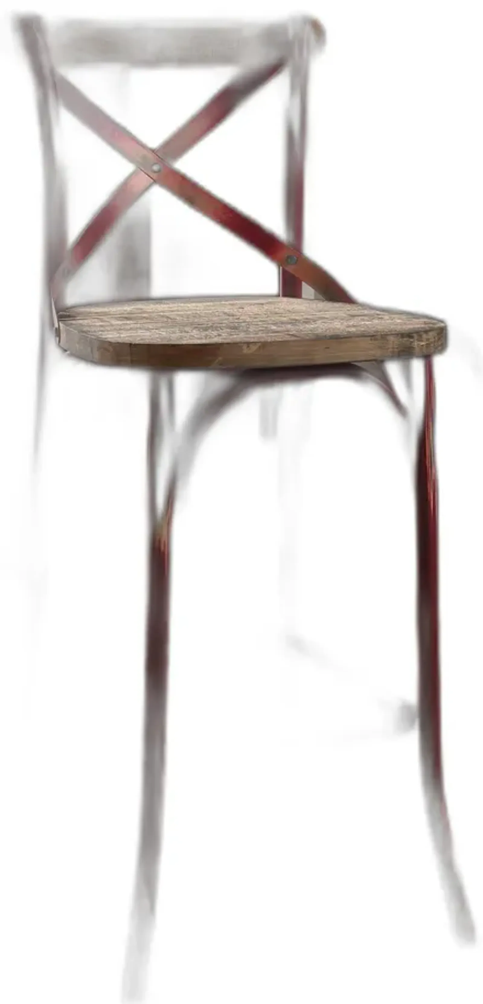 Iron Bar Chair - Brown / Red