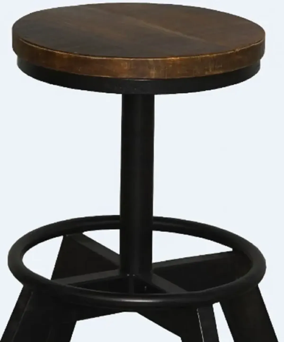 Iron Backless Bar Chair - Brown / Black