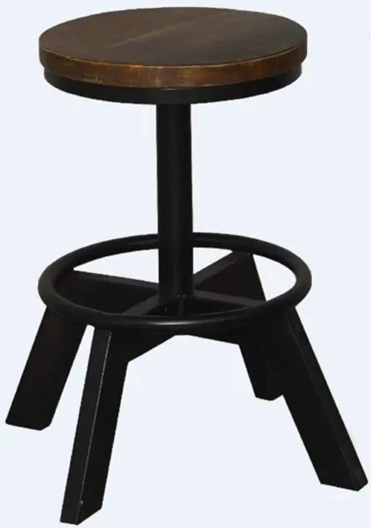 Iron Backless Bar Chair - Brown / Black