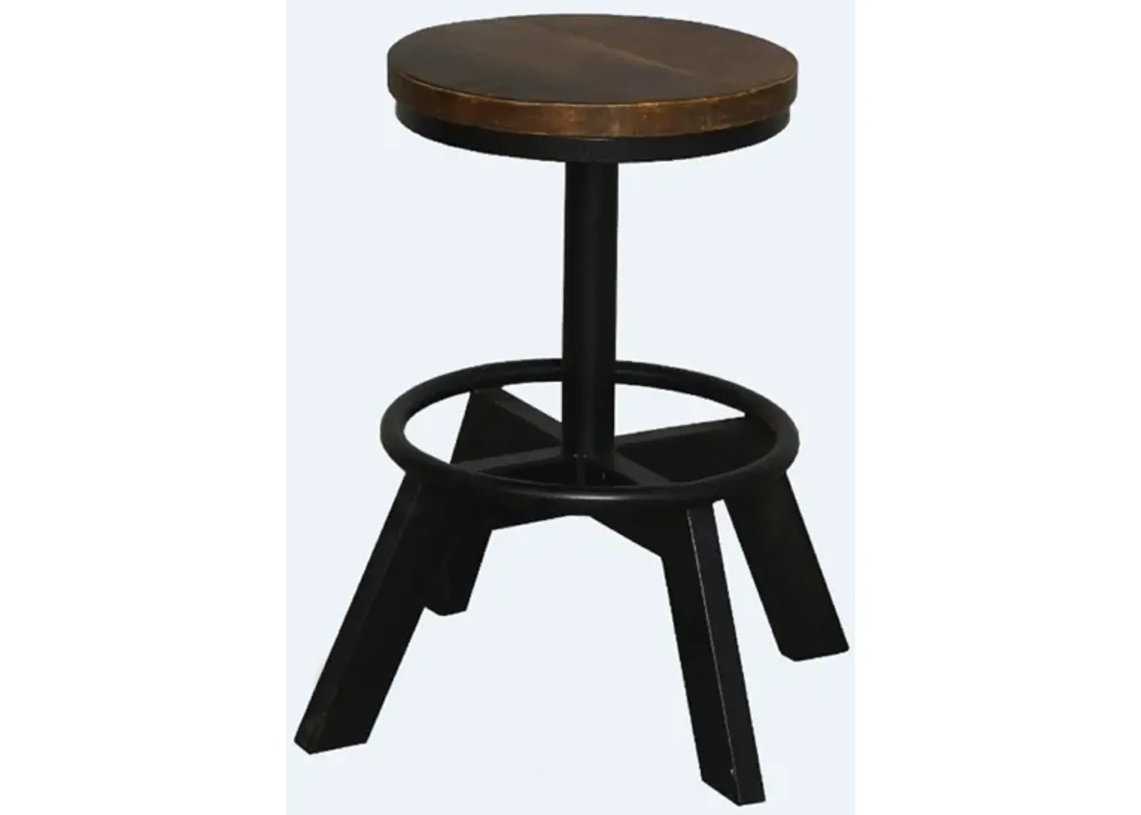 Iron Backless Bar Chair - Brown / Black