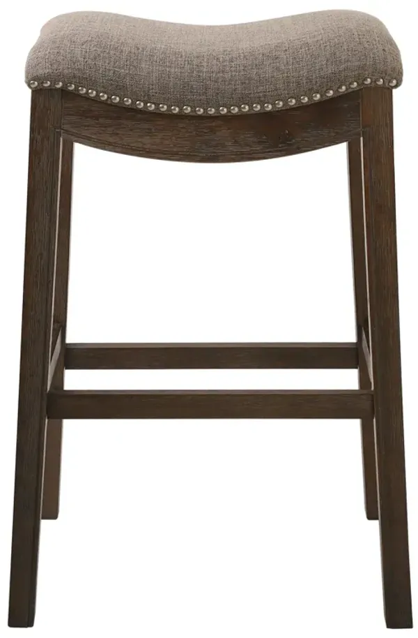 Solid Wood Backless Bar Height Bar Chair - Taupe / Brown