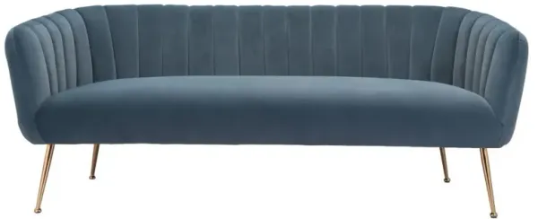 Velvet Sofa With Gold Legs - Gray