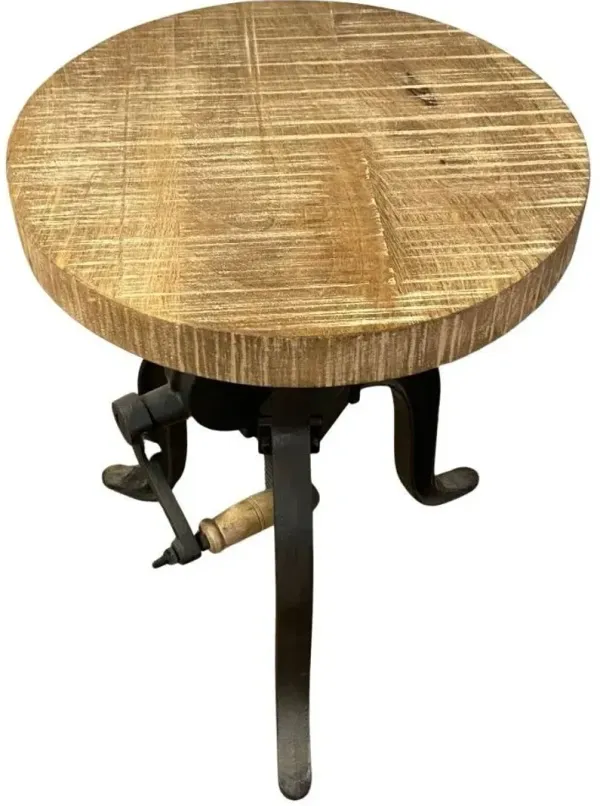 24" Iron Backless Counter Height Bar Chair - Brown / Black