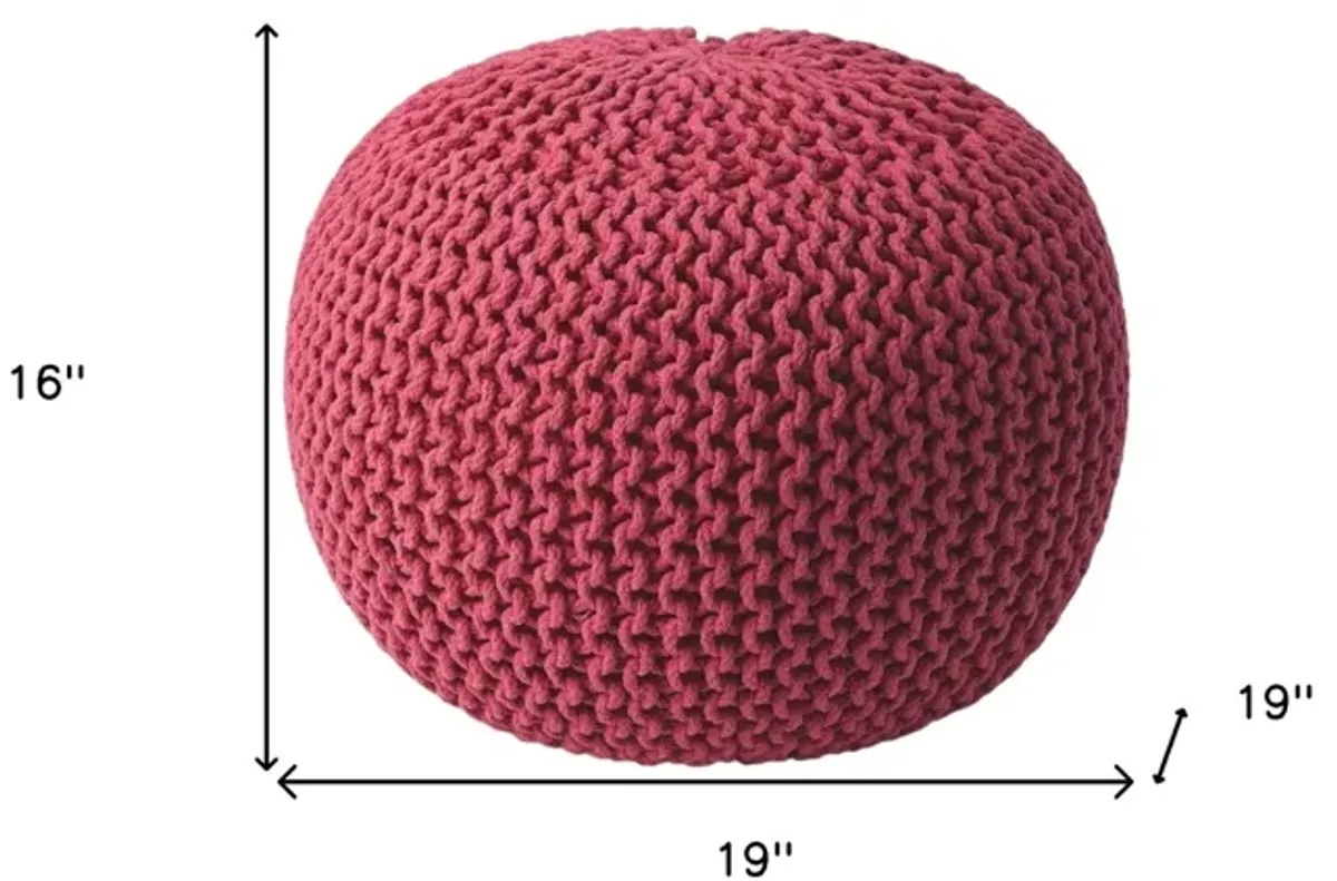 Round Pouf Ottoman - Pink