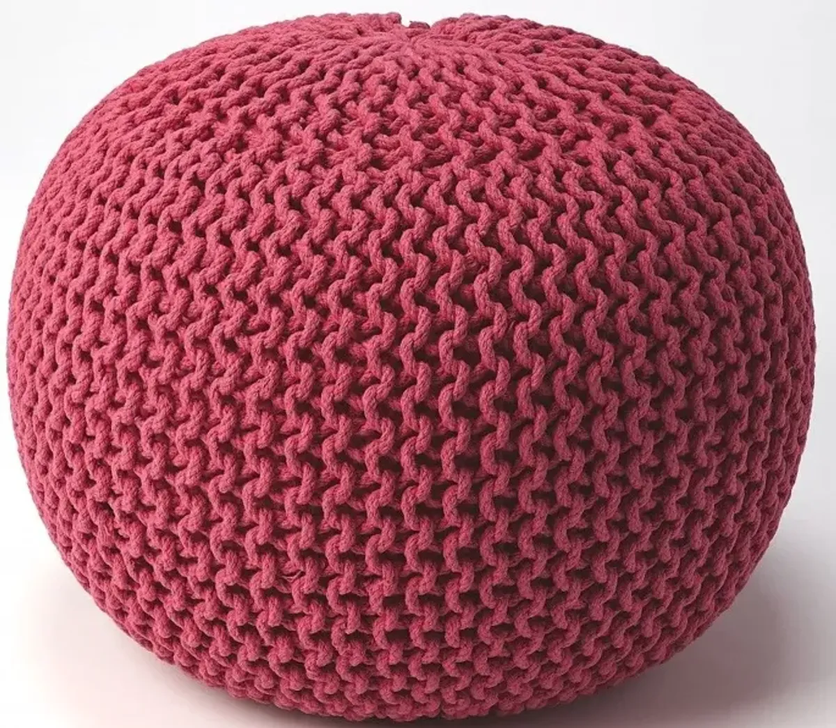 Round Pouf Ottoman - Pink