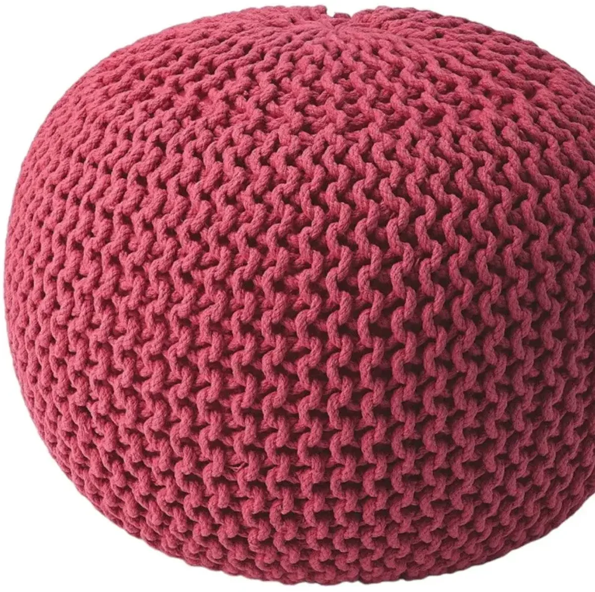 Round Pouf Ottoman - Pink