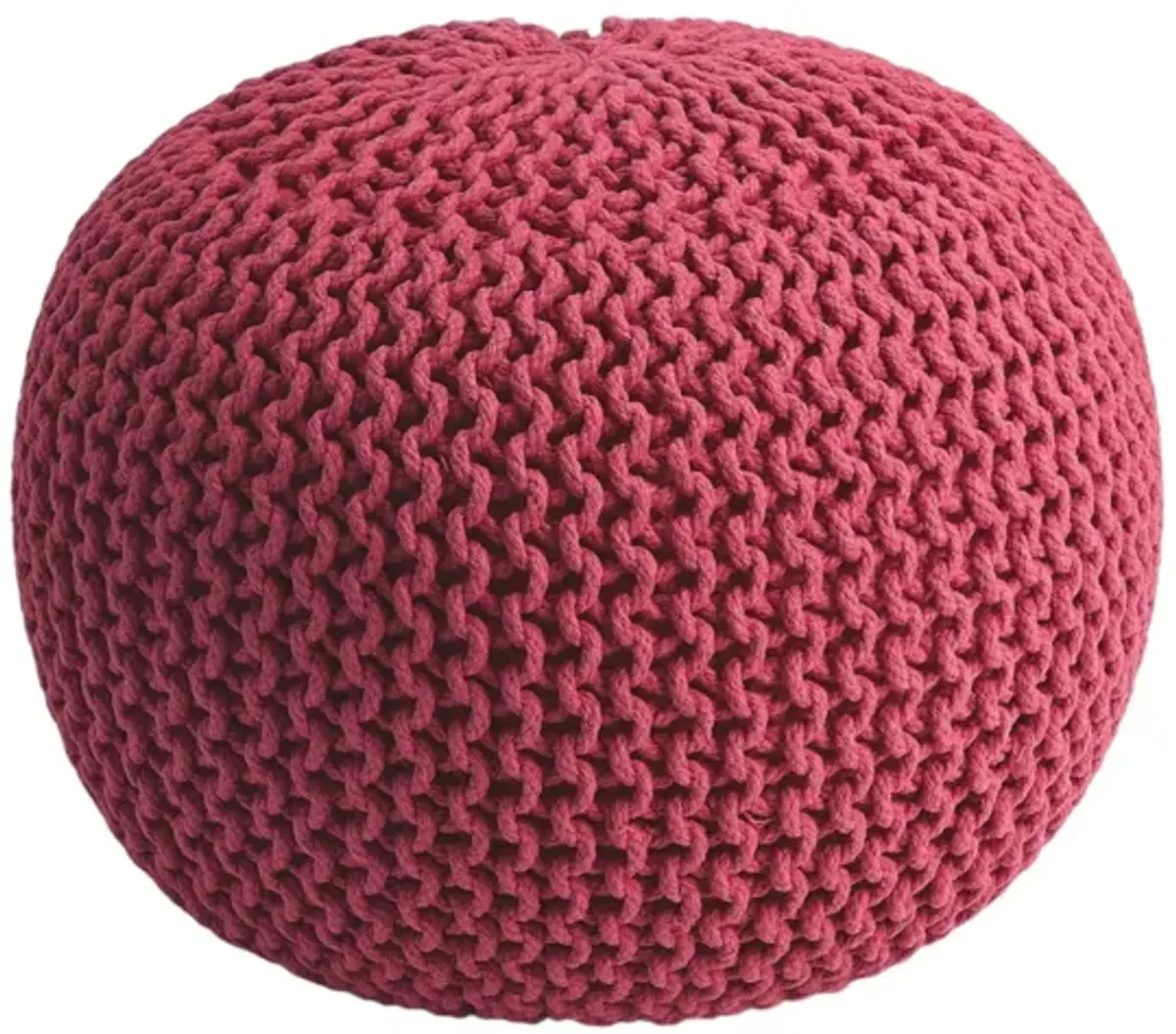 Round Pouf Ottoman - Pink