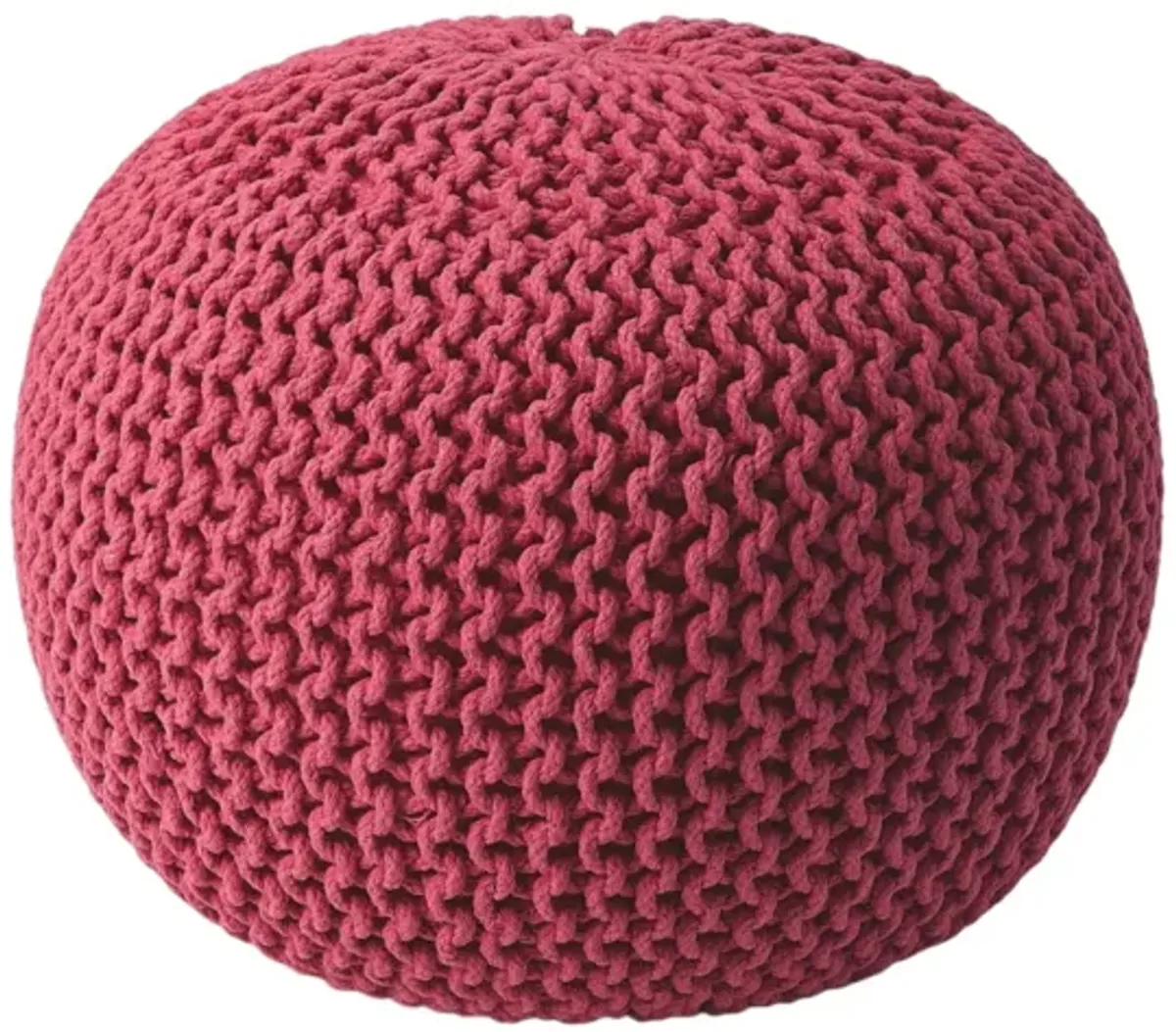 Round Pouf Ottoman - Pink