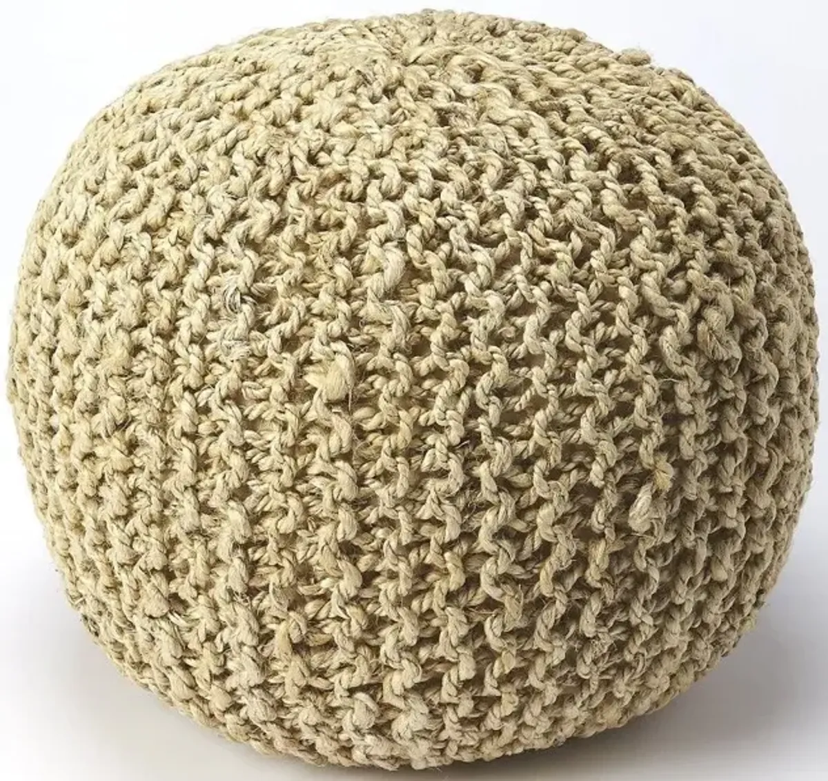 Jute Round Pouf Ottoman - Natural