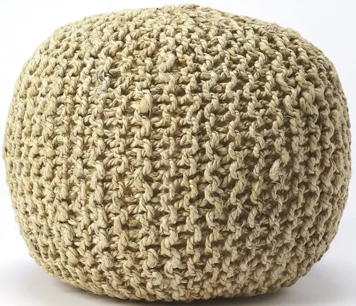 Jute Round Pouf Ottoman - Natural