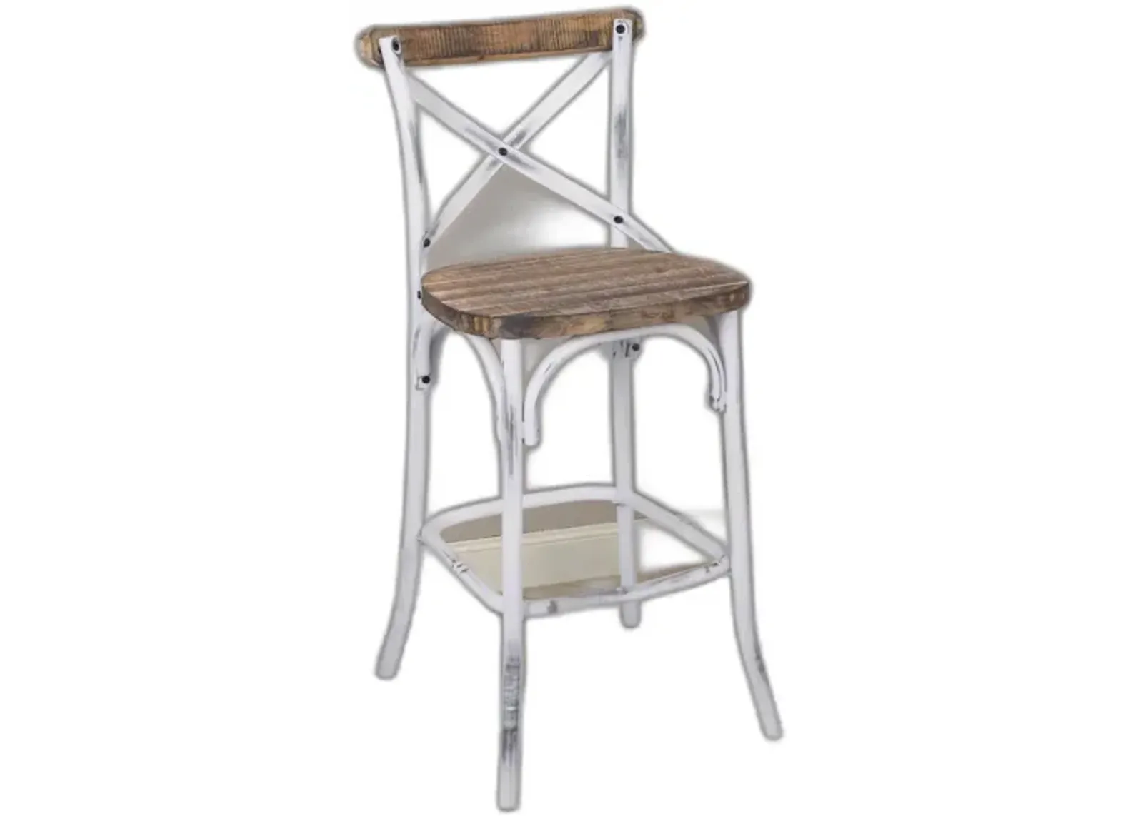 Iron Bar Chair - Brown / White