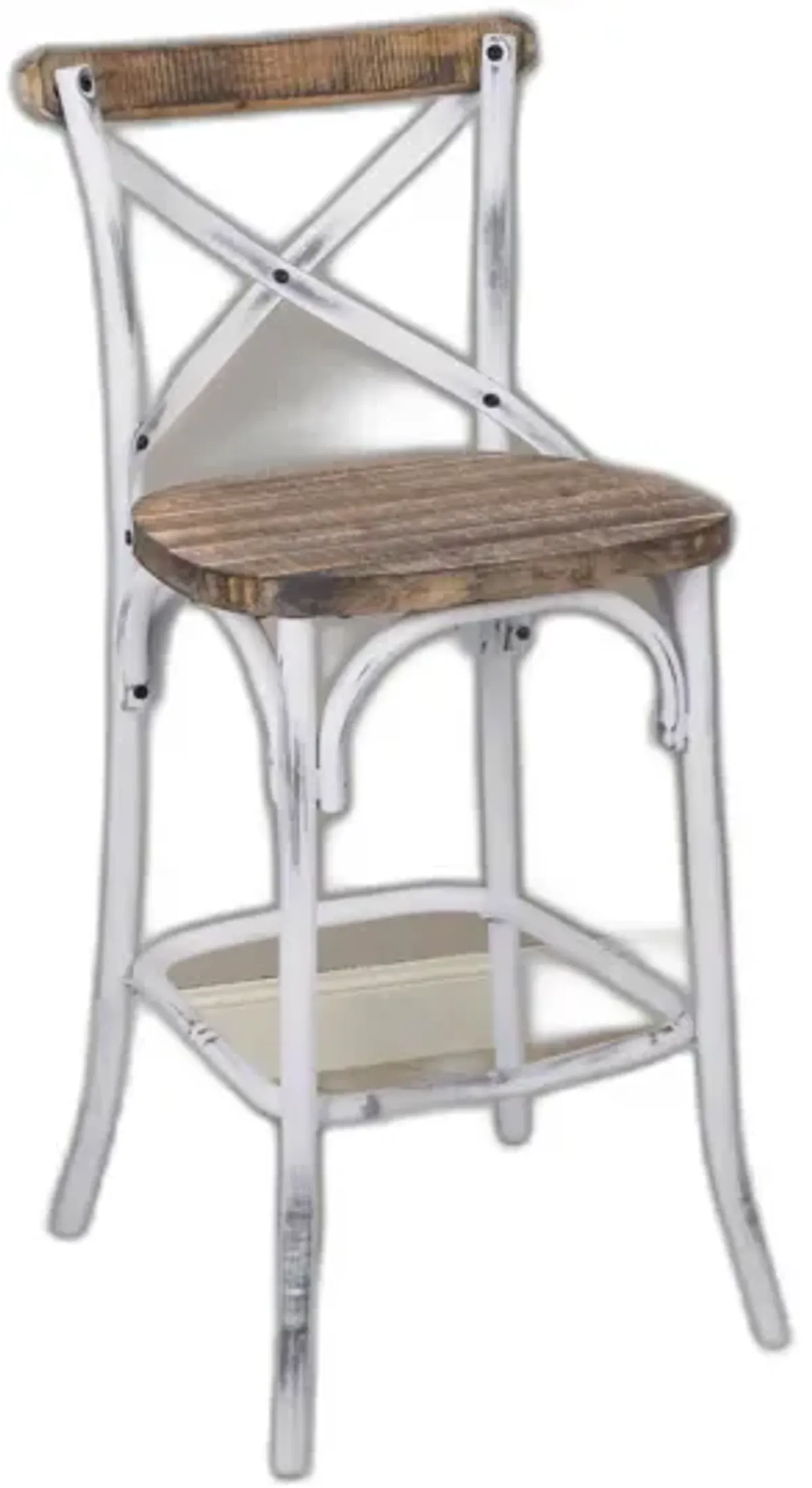 Iron Bar Chair - Brown / White