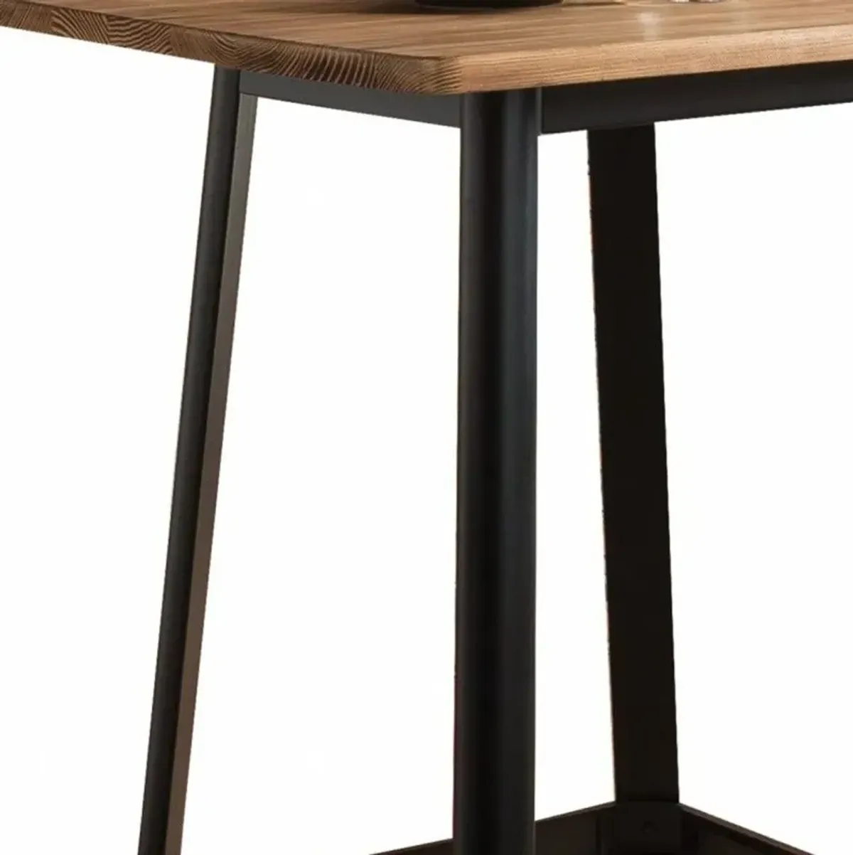 Square High Top Bar Table - Natural / Black