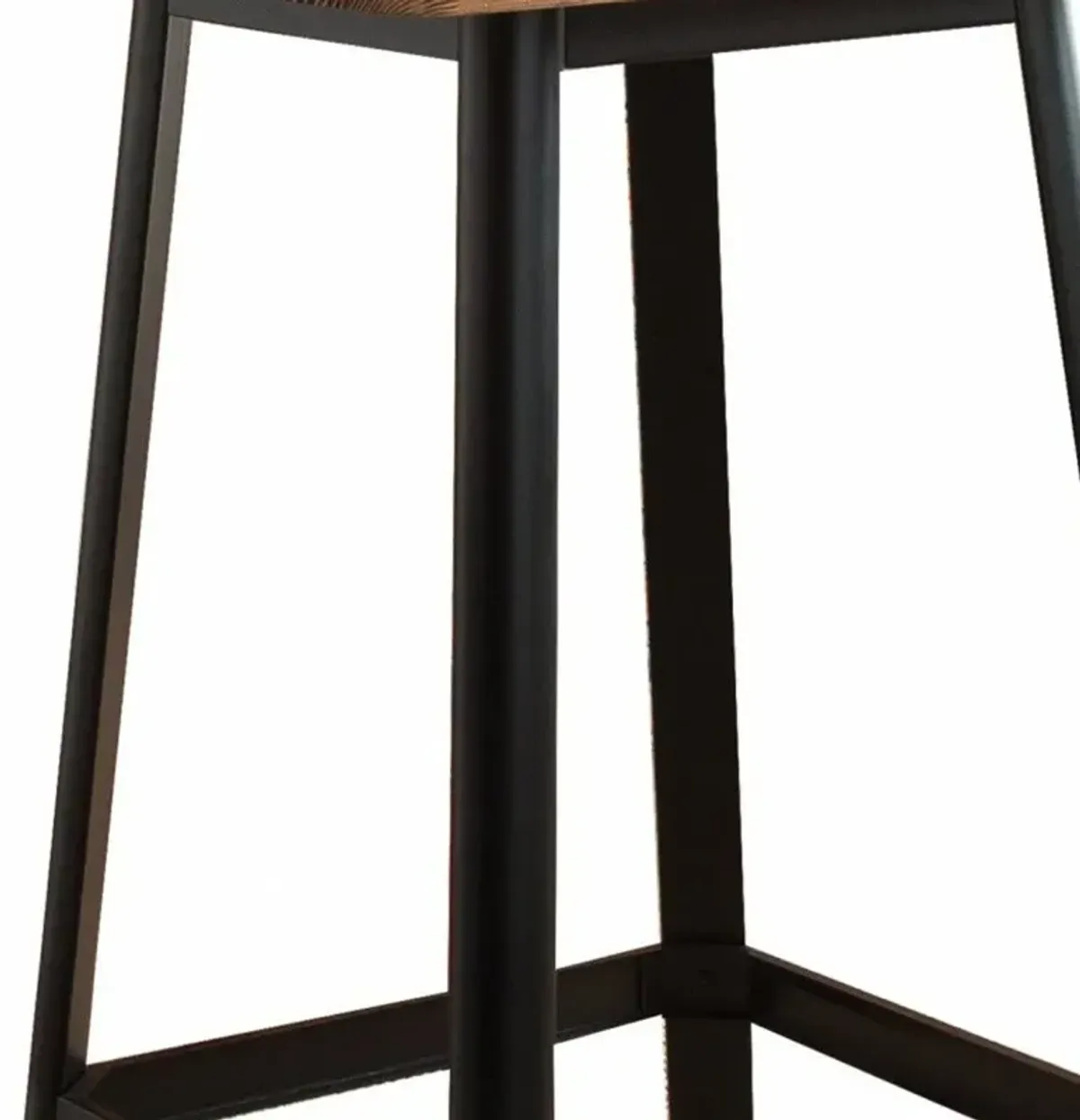 Square High Top Bar Table - Natural / Black