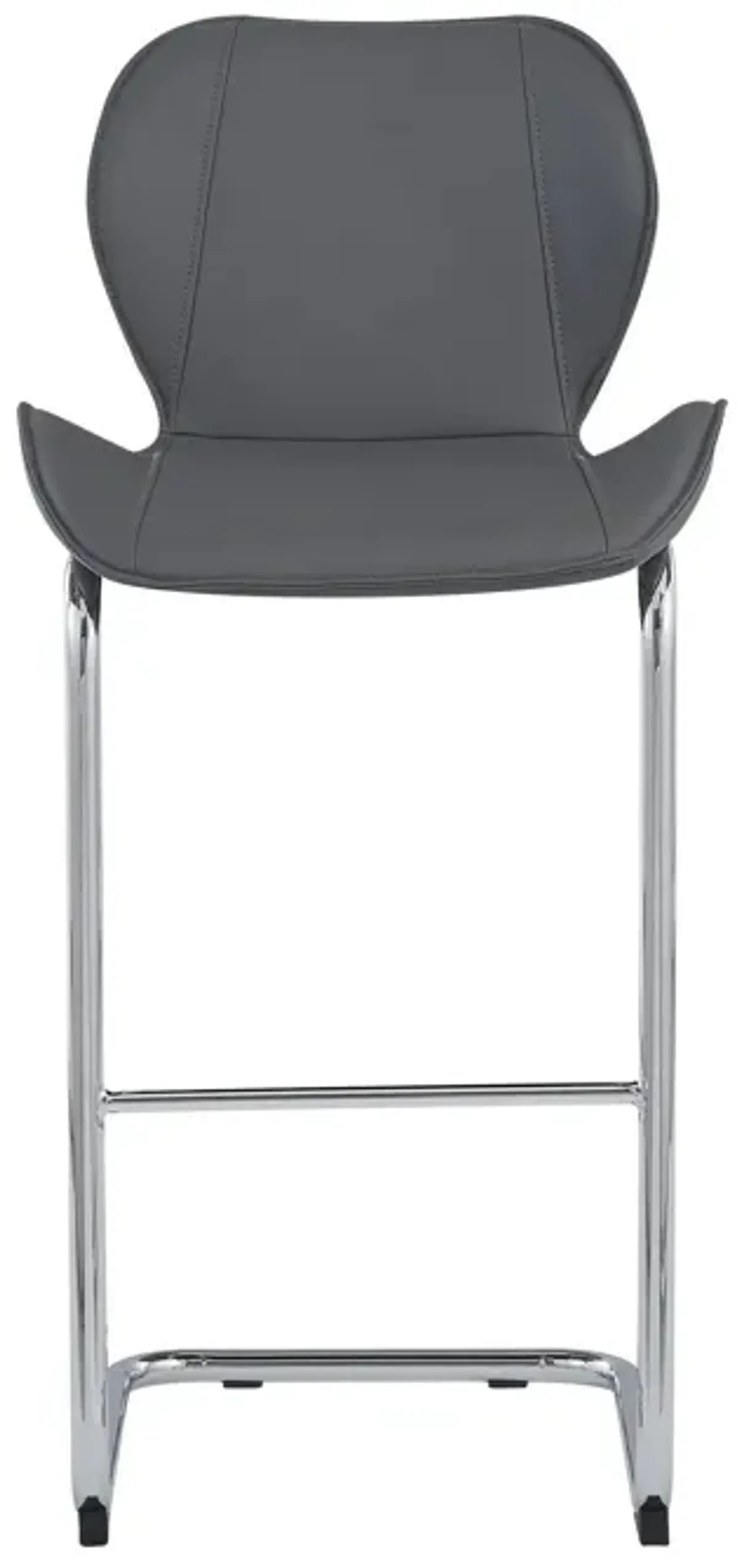 Metal Low Back Bar Height Bar Chairs (Set of 4) - Gray / Silver