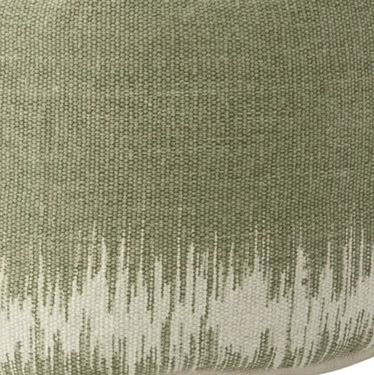 Cotton Round Abstract Pouf Ottoman - Green / White