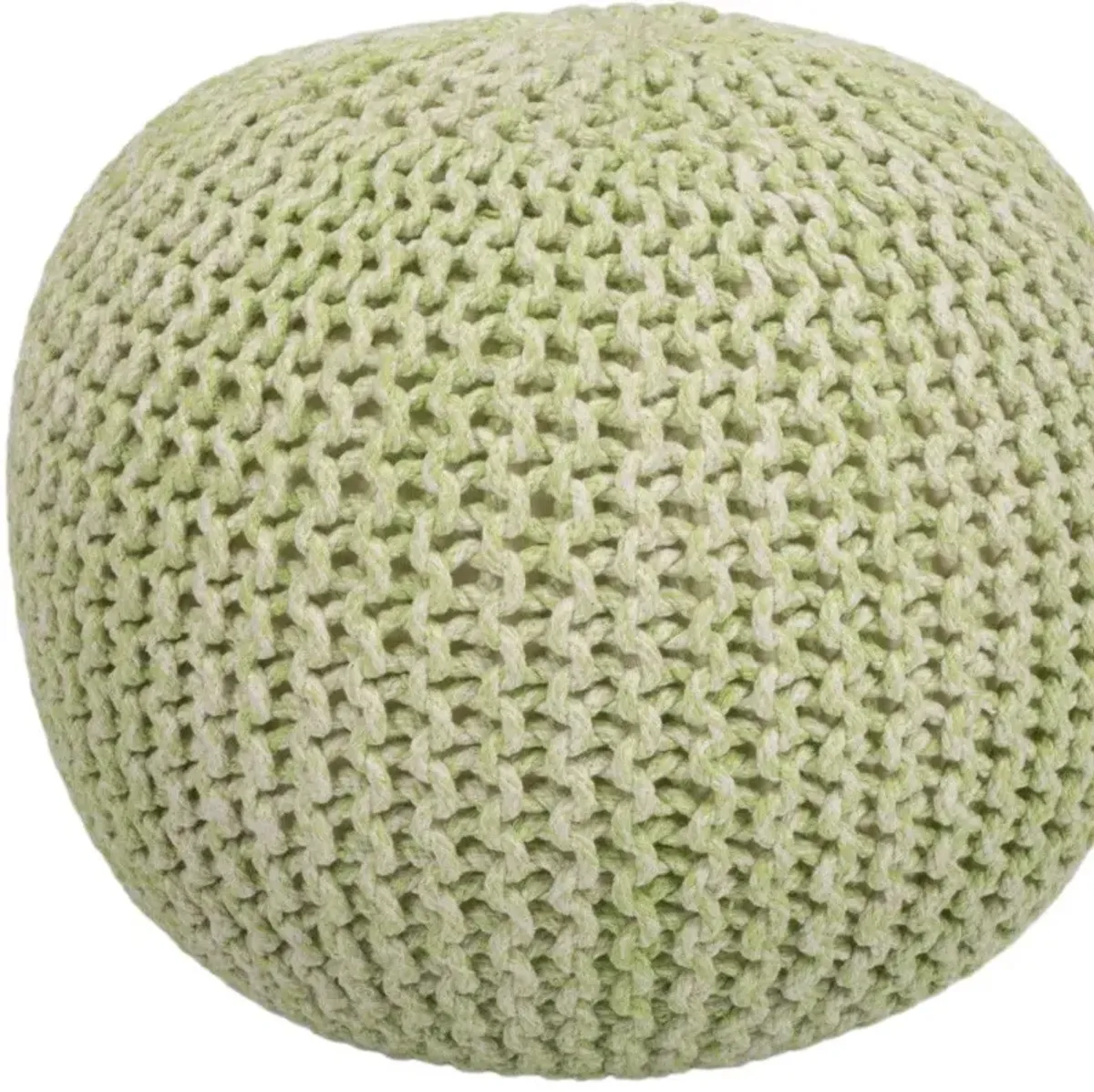 Round Pouf Ottoman - Green