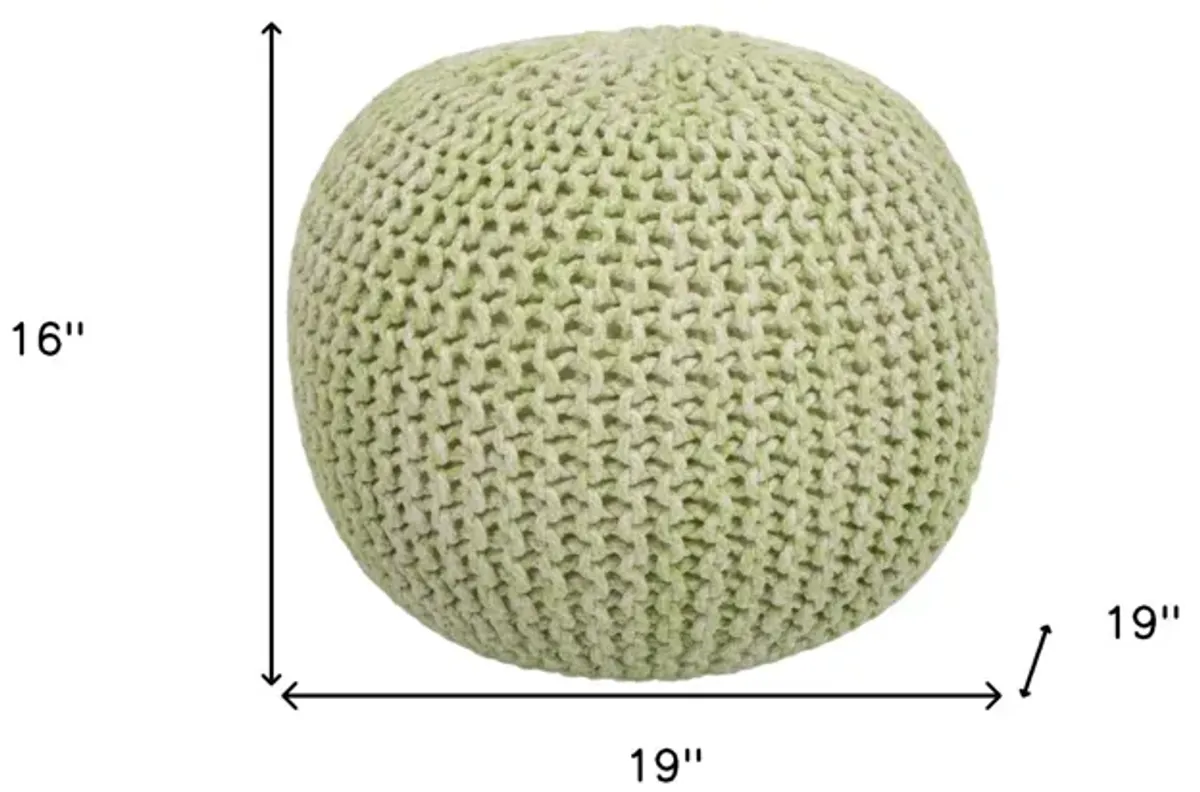 Round Pouf Ottoman - Green